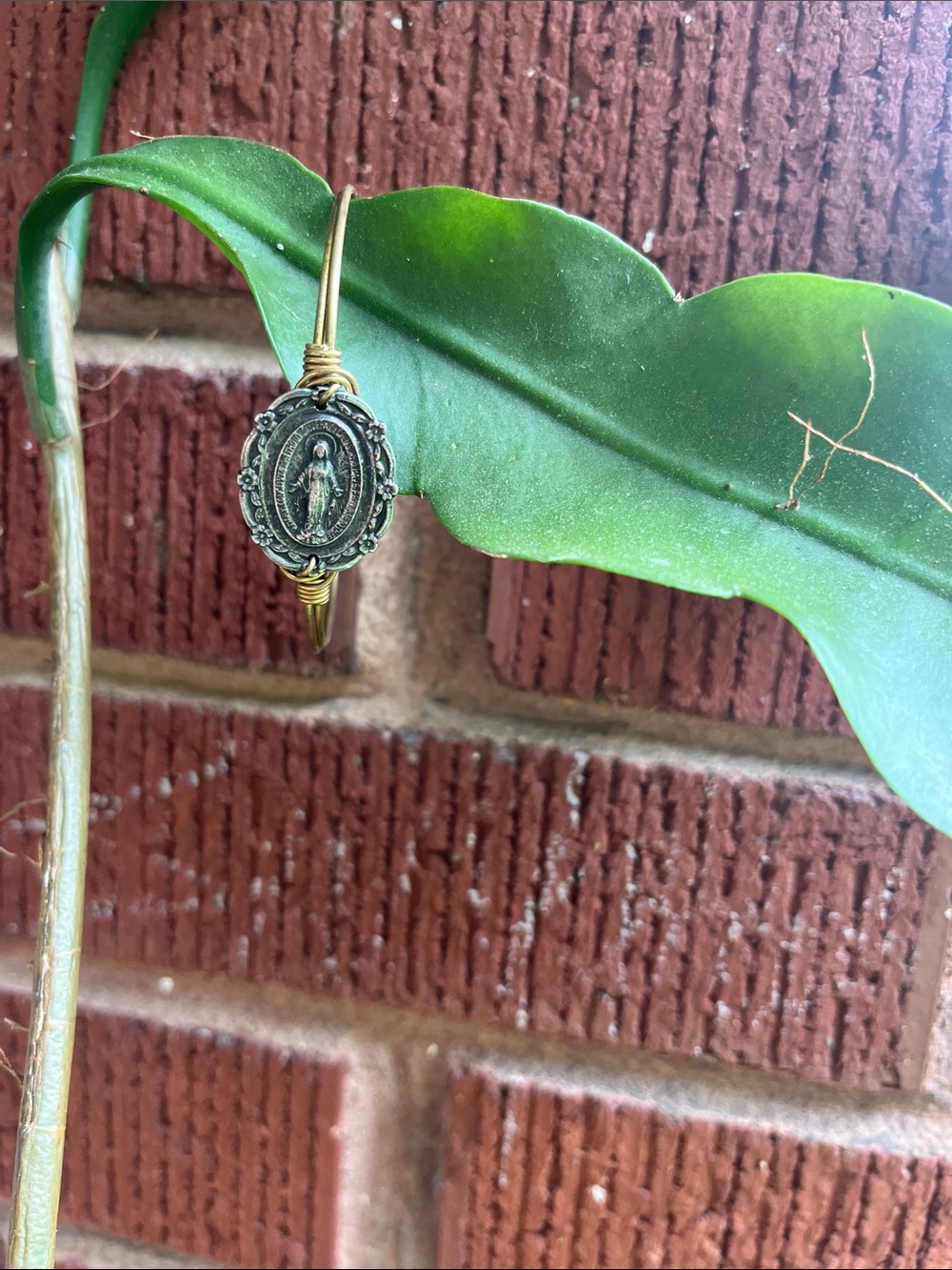 Luca+Danni Two toned  Virgin Mary icon Wire-Wrapped Bracelet -